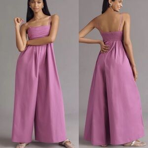 Anthropologie Hutch Lavender Wide Leg Jumpsuit With Pockets